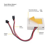Interrupteur Tactile Miroir à Capteur ON/OFF, Gradateur Tactile Capacitif 12/24V DC pour Éclairage LED de Miroir, 5A 60W, Connecteur SM