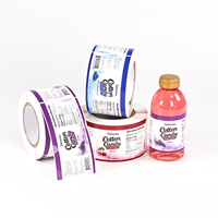 Étiquettes personnalisées pour boissons, impression couleur intégrale sur rouleau pour l'emballage des bouteilles de boissons