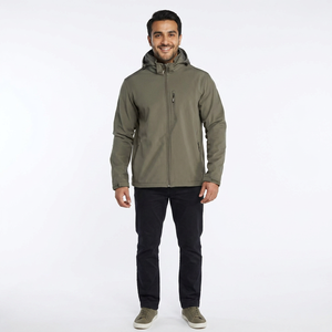 Veste Softshell Légère pour Homme, Doublée en Polaire, à Capuche, Coupe-Vent, Résistante à l'Eau, pour la Randonnée Hivernale, Col Montant, Formelle - Product Image 1