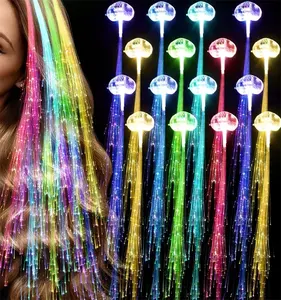 Shining Hair Fiber Luminous Hair Party Favor RGB Light Up Festival Wedding Christmas Decoration Led Plastic Fiber Led Hair