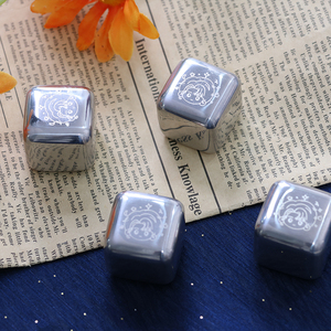 Logo personnalisé glaçons en acier inoxydable 304 glaçons en métal de qualité alimentaire tartre <span class=keywords><strong>congelé</strong></span> pierres à whisky de vente chaude - Product Image 5