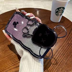 Étui de téléphone de luxe Zeniqeen personnalisable en TPU électroplaqué avec paillettes pour 15 Pro Max avec un design de personnage de dessin animé - Product Image 4