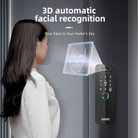 Cerradura Inteligente KROVI NTR01 Tuya de Aleación de Aluminio, Impermeable, con Huella Dactilar, Reconocimiento Facial, Código de Acceso, Contraseña, Tarjeta, Llave, Habilitada para Wi-Fi