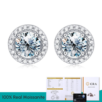 Boucles d'oreilles clous vintage en moissanite certifiée D couleur, style hip-hop tendance, argent 925 plaqué or 18 carats, bijoux fins pour femmes, fiançailles