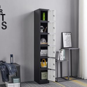 71" Heavy-Duty Steel <b>Locker</b> Cabinet (6-Door 6-Tier) - Secure Storage for School <b>Lockers</b>, Office Employee, Gym & Home - Product Image 2