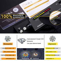 Aretes de Botón de Lujo con Cierre de Rosca para Hombre y Mujer, Joyería Fina en Plata Esterlina 925 Chapada en Oro con Diamantes Moissanita VVS y Halo Iced Out