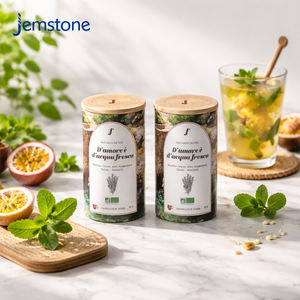 Boîte ronde biodégradable de haute qualité, design personnalisé, pour thé aux herbes, café, emballage de tube, tube en papier cylindrique avec couvercle en bois - Product Image 1