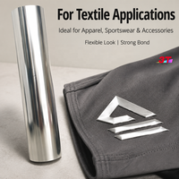 Film de transfert thermique en TPU argenté métallique 3D en relief, impression UV DTF pour vêtements, autocollants personnalisés avec logo en relief
