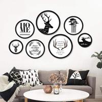 Cadre photo rond miniature en bois noir, élégant, pour la décoration de la maison et du mur