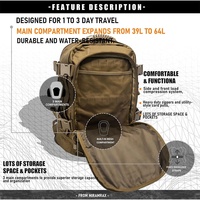 Vente en gros de sac à dos tactique personnalisé extensible 3 jours d'assaut sac à dos molle sac à insectes doublure en polyester pour la journée
