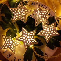 20Leds Lichterketten LED Weihnachts licht Metall Sterne Lampe Batterie betrieben für Kinderzimmer Home Hotel Store Dekor Silber Golden