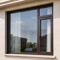 Ventana Moderna de Aluminio con Doble Acristalamiento y Malla de Acero Inoxidable para Proyectos de Hoteles y Villas con Aislamiento Acústico