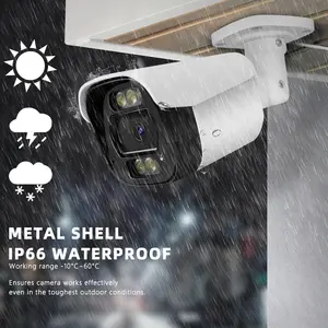 8 MP Dual Light vollfarbige PoE IP Bullet Camera plug-and-play 2,8 mm feste Audio 4K Außenwasserdichte Überwachungsnetzwerkkamera