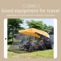 Usine directe 2m en aluminium pôle voiture auvent abri solaire Portable Camping en plein air tente arrière avec moustiquaire monocouche