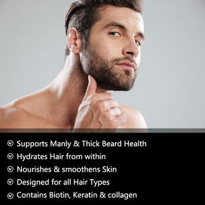 Cresça Mais Forte Mais Saudável Cabelo Facial Vitaminas De Crescimento De Barba Biotina 10000 mcg Comprimidos De Cabelo Cápsulas De Crescimento De Barba Comprimidos - Product Image 3