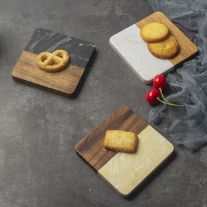 Sottobicchiere isolante in legno di Acacia con cuciture nordiche in marmo rotondo quadrato per caffè da pranzo piatti e piatti per sottobicchieri da tè - Product Image 6