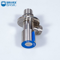 Harga Terjangkau SOLVEX Basic Angle Manual Inlet 1/2\" NPT 1/2\" Outlet Ulir Luar Baja Tahan Karat Chrome Brushed SF-35210