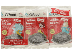 Algas O'Food para Niños, Bajas en Sodio y Nutritivas - 5g x 3 Paquetes, Algas Coreanas Asadas y Sazonadas, Venta al Por Mayor - Product Image 3