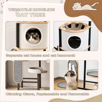 Mobilier moderne de luxe pour petit animal de compagnie arbre à chat grattoir poteau Faux rotin Espace Capsule Palmier Conception en bois Chat Maison Carton