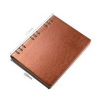 Carnet à spirale 9 trous B5 avec bordure huilée, classeur à feuilles mobiles avec pages intérieures remplaçables, couverture rigide personnalisable avec logo