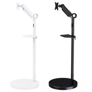 <span class=keywords><strong>Soporte</strong></span> de <span class=keywords><strong>monitor</strong></span> móvil de Corea <span class=keywords><strong>Blanco</strong></span>/Negro Rotación giratoria Inclinación Resorte mecánico Pantalla <span class=keywords><strong>Soporte</strong></span> de piso - Product Image 1