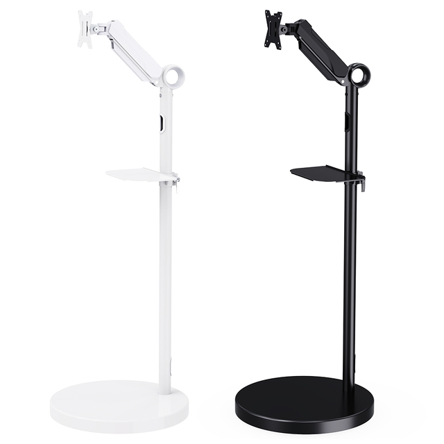Korea Mobile Monitor Stand White/Black Swivel Rotation Tilt Mechanical Spring Display Floor Stand