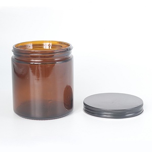 Amber Wide Mouth <b>Glass</b> Storage <b>Jar</b> with Plastic <b>Lid</b> for Candle Cosmetic Packaging 5ml-500ml - Product Image 5