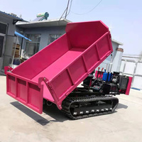 Mini-dumper de construction électrique à chenilles avec benne hydraulique basculante, engin de transport pour travaux de terrassement