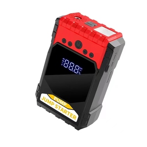 Compresseur d'air électrique portable 2-en-1 pour pneus de voiture avec arrêt automatique, 4 embouts, batterie externe 12V et démarreur de voiture - Product Image 3