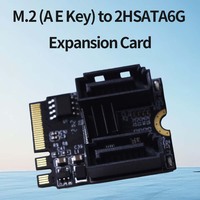 Carte d'extension TISHRIC M.2 (A E Key) vers 2HSATA6G M2 vers SATA3.0 Extended KEY A + E WIFI M.2 vers SATA Carte adaptateur de disque dur JMB582