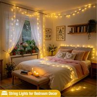 Guirlandes lumineuses LED TSINYE pour Noël, lumières de fée blanc chaud pour l'extérieur avec prise américaine, pour patio, jardin, chambre, mariage, fête