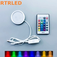 Lampe LED RGB ronde chaude pour base d'imprimante 3D USB, kit d'éclairage Bambu Lab 001, lampe LED à prise USB, montage en surface