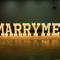 DakeSign Factory OEM Custom 4Ft LED Stainless Steel Arch Letter Marquee Sign IP65 Waterproof Wedding Party Remote Bulb Signboard