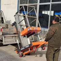 Plateforme élévatrice électrique autopropulsée légère en aluminium à double mât 10m Petit élévateur