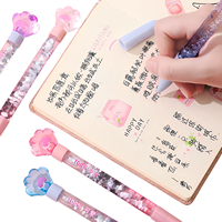 Stylo Gel Liquide Pailleté Licorne Noël 0,5 mm en Plastique, Encre Noire, Fournitures de Bureau et Papeterie, Vente en Gros