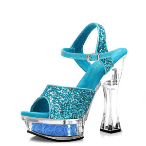 Chaussures sexy transparentes <span class=keywords><strong>à</strong></span> bretelles <span class=keywords><strong>spaghetti</strong></span> de 5 pouces, style romain, grande taille, pour travestissement, soirée, club, danseuse exotique - Product Image 1