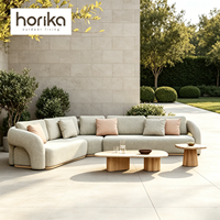 Hôtel de luxe villa tous temps teck patio extérieur meubles ensembles imperméable confortable moderne loisirs jardin sectionnel canapé ensemble