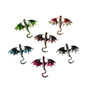 Pin Hiasan Hewan Terbang Grosir, Bros Berlian Imitasi Warna-warni, Bros Naga Berlian Imitasi, Pin Logam, Kerajinan Logam untuk Dekorasi - Product Image 5