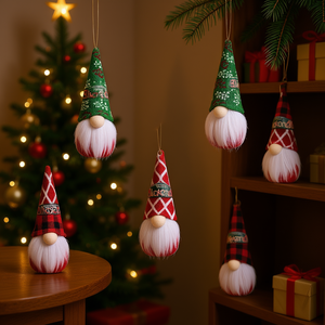 Ornamenti Natalizi Blackard a Forma di Gnomo, 12 Pezzi, Decorazioni in Peluche da Appendere, Tomte per Albero di Natale, Casa, Parete, Tavolo, Festività, in Cotone Ricamato - Product Image 2