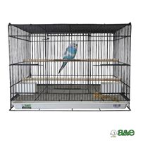 Cage volière carrée spacieuse avec poignée de transport portable, plusieurs perchoirs, récipients à nourriture, boîte simple pour petit animal domestique