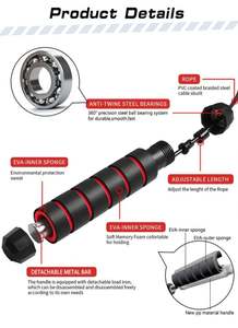 YIWU ejercicio gimnasio entrenamiento cuerpo construcción forja esponja mango saltar <span class=keywords><strong>cuerda</strong></span> ajustable saltar <span class=keywords><strong>cuerda</strong></span> cruzada - Product Image 3