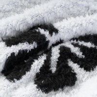Manta de Lana Gruesa a Rayas de Buena Calidad, con Diseño Floral de Hibisco en 3D, Borde con Puntadas Únicas, Cálida y Moderna para Decoración del Hogar, para Sofá