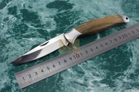 Couteau pliant DC Design style ancien avec manche en bois, lame miroir 7cr13mov, outils EDC pour le camping et la chasse