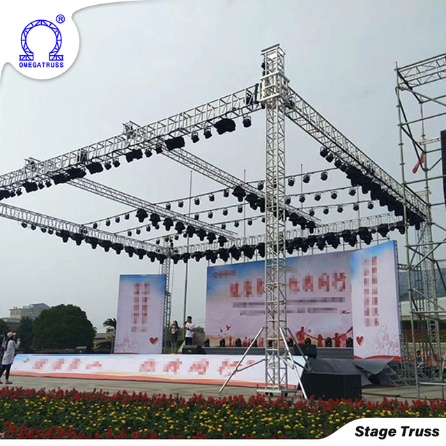 High Strength Event Stage Truss System Modular Aluminum Truss Display with Layer Scaffolding for Wedding Backdrop Ceremony Setup