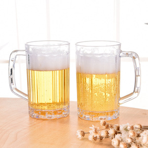 Tasse à bière en plastique transparent incassable personnalisée 500 ml <span class=keywords><strong>verre</strong></span> à bière avec poignée pour fête bar mariage - Product Image 3