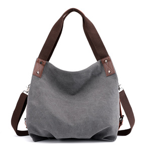 Bolso de compras multifuncional simple para mujer, bolso de hombro cruzado de moda, bolso grande de lona para estudiantes con cremallera - Product Image 4