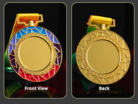 Médaille rotative gravée en 3D en or personnalisée Plaque de récompense en métal creux Logo personnalisé Médaille pour événement sportif Cérémonie