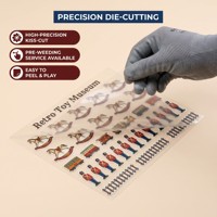 Kit d'autocollants 3D personnalisés DIY Scène de musée rétro Jouet anti-stress en PET avec carte de scène en carton de 350g