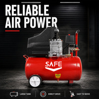 Compresseur d'air portable SAFE, le plus vendu, 2 CV, 8 bars, 24 L, à piston, entraînement direct, alimentation CA, pour atelier d'impression et travaux pneumatiques