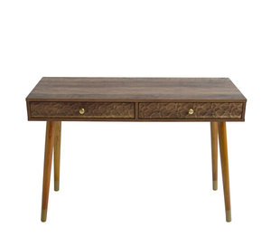 Mesa Consola de Madera Maciza Tallada a Mano, Mueble de Diseño Elegante para Sala de Estar con Diseño Tradicional de Mesa de Entrada de Madera - Product Image 6